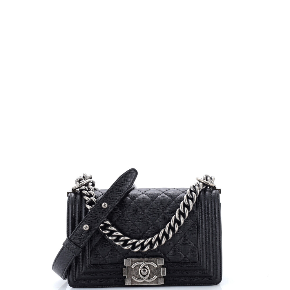 Chanel Small Boy Flap Bag Quilted Caviar